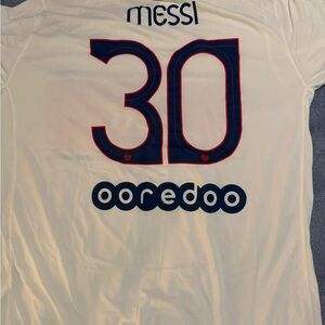 Nike Messi 30 White Jersey tee with Navy and Red Trim xxl new